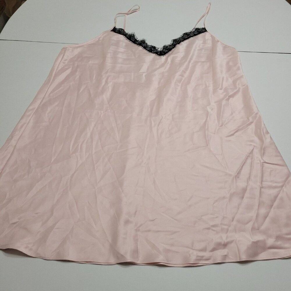 SECRET Treasure Sexy Lingerie Women 3X Pink Black Lace Trim Top Slip Dress Sheer